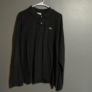 Lacoste long sleeve polo dark gray XL in great condition.